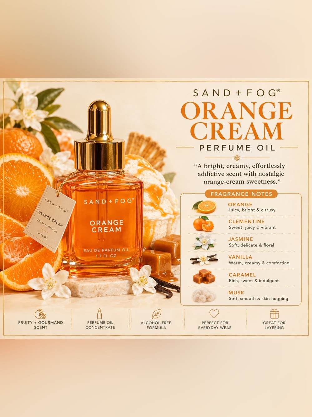 Sand + Fog Orange Cream Oil
